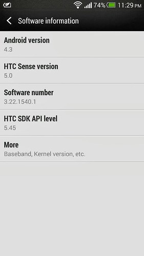 Android 4.3  HTC One