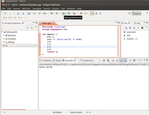 Ubuntu 12.04 Eclipse C++ Project Debug 4
