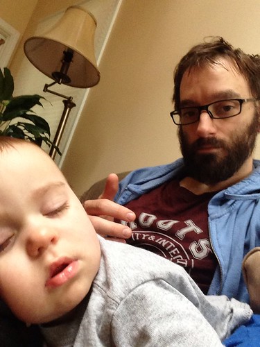 Sick Elliott Sleeping with Daddy