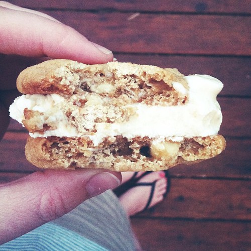 For dessert > ice cream sandwiches made with my fave toasted coconut and white chocolate chip cookies.
