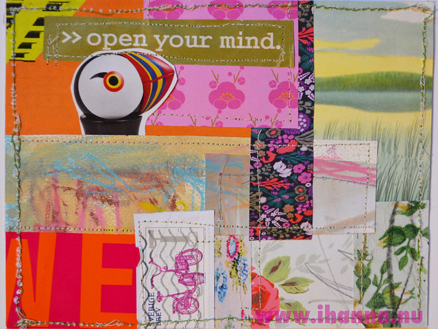 DIY Postcard Pop Art Collage - Open your Mind