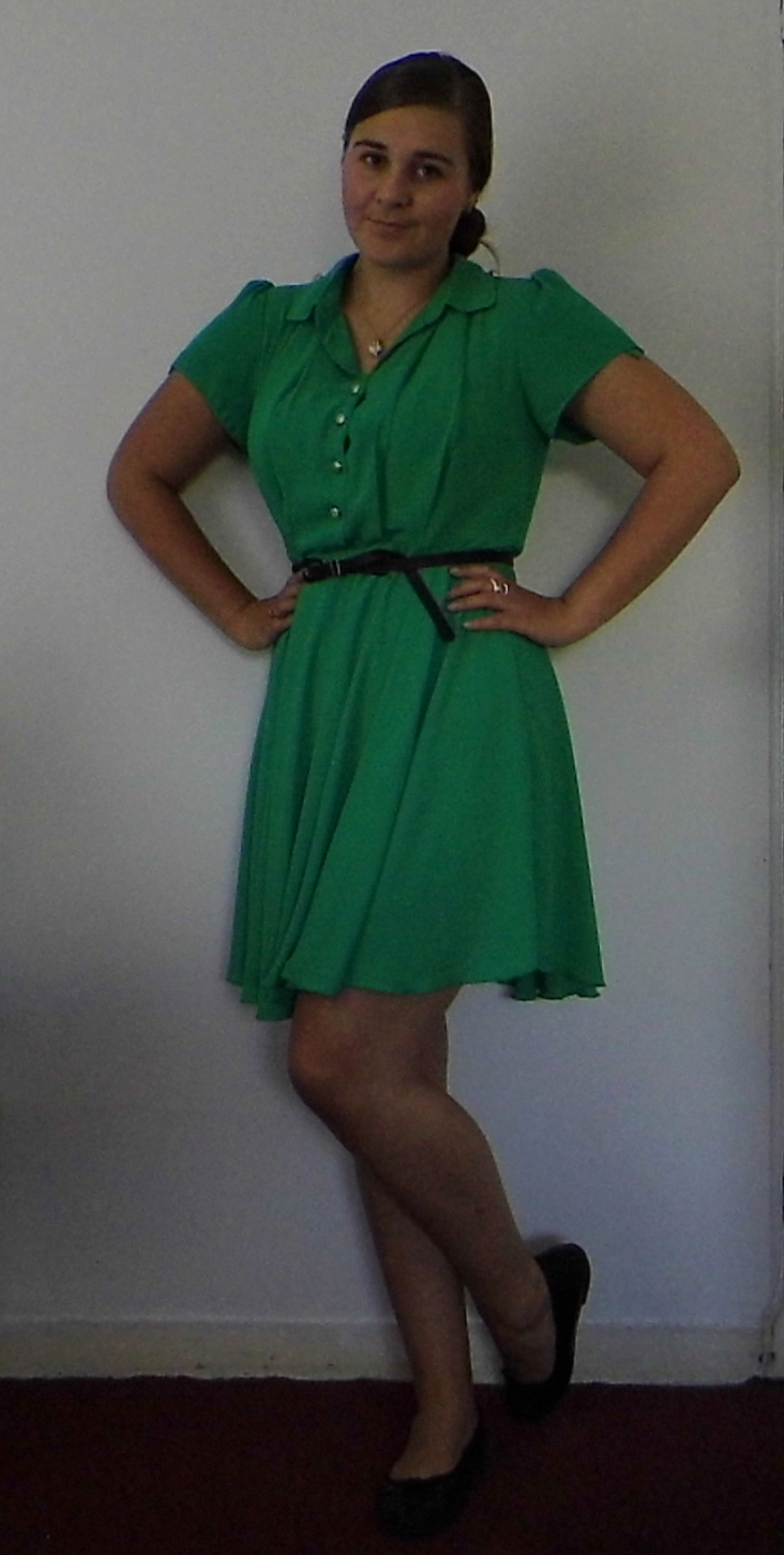 Green Tea Dress, Betty London flats