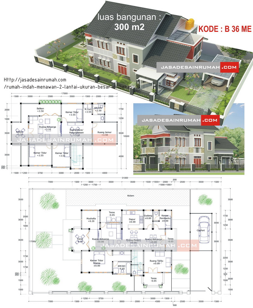 Rumah Indah Menawan 2 Lantai Ukuran Besar Di Bekasi Jasa Desain