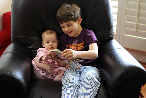 Walker reading to Lydia
