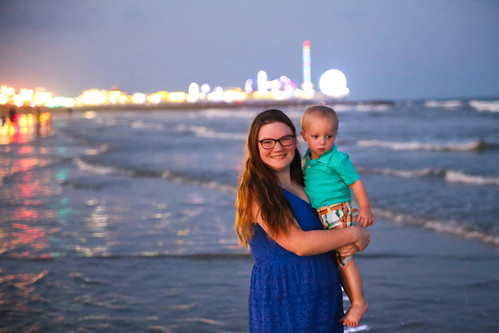 Mom and Toddler on Galveston Beach