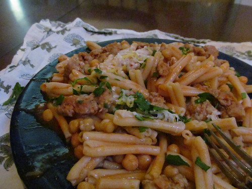 pasta with chorizo and garbanzo kathy