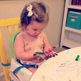 So, maybe she's a little young for markers...