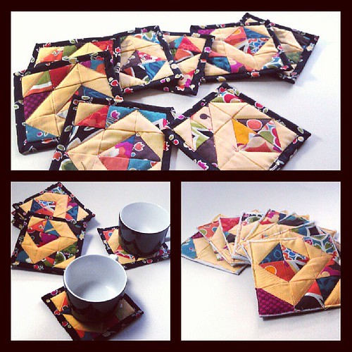 Finished! Pretty coaster set of eight.