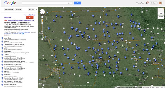 Iowa 1:1 School Laptop Initiatives - Google Maps