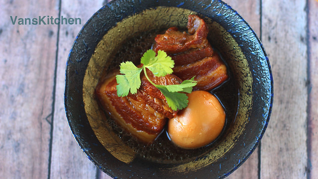 Vietnamese caramelized braised pork and eggs (Thịt kho tàu)