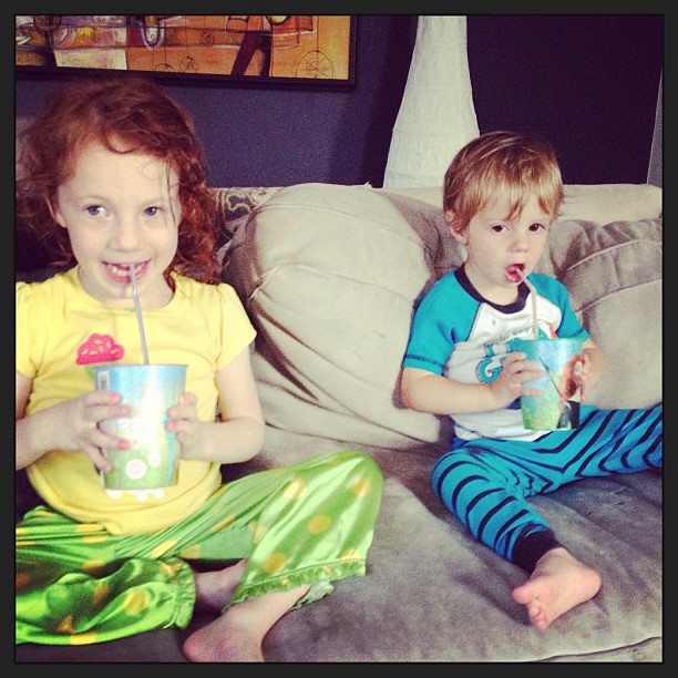 Smoothies!!!  #summerincle #siblings #yum #snack #freshforkmarket #csa