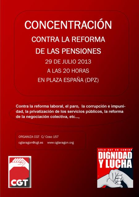 concentracio contra reforma de les pensions saragossa