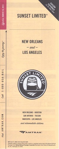 Amtrak Sunset Limited 2013 Cover