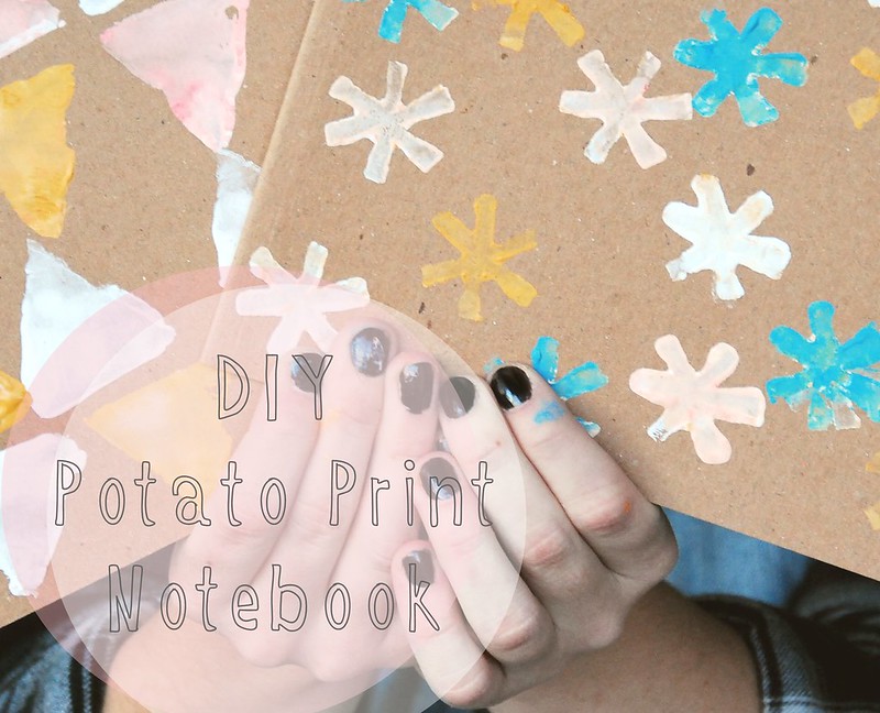 DIY potato print notebooks