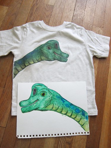 Original watercolor and finished shirt