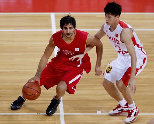 July 1st, 2013 - Ricky Rubio dribbles in the Yao Foundation charity game in Beijing