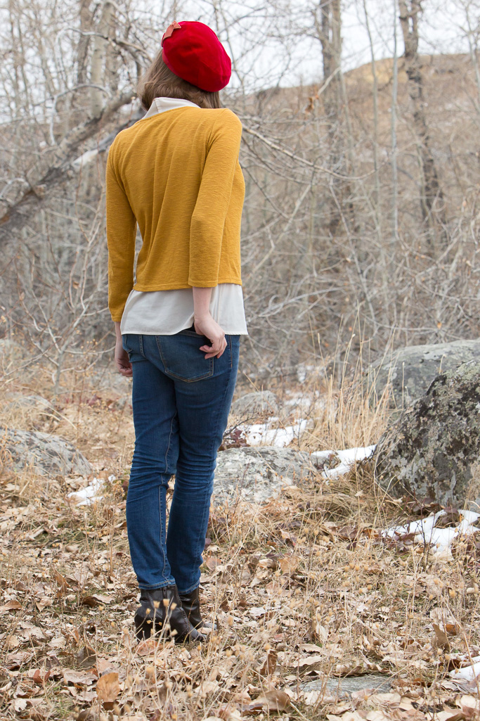 red-hat, mustard-sweater, skinny-jeans, pussy-bow, outfit, never-fully-dressed, without-a-style, wyoming, december,