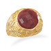83018 Ornate 14 Karat Gold Plated Rough-Cut Ruby Ring