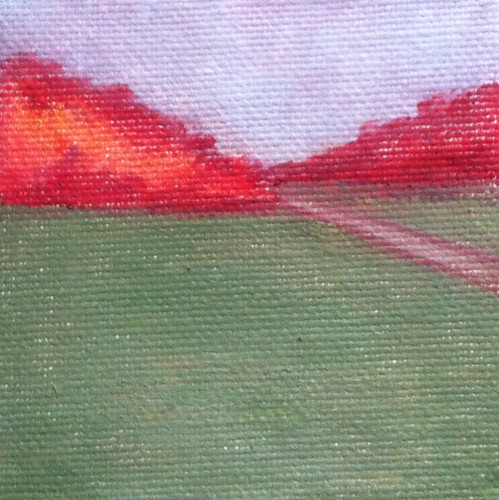 Red Trees and Green Field (Mini-Painting as of Jan. 31, 2014) by randubnick