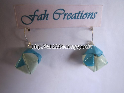 Handmade Jewelry - Origami Paper Box  Earrings (1) by fah2305