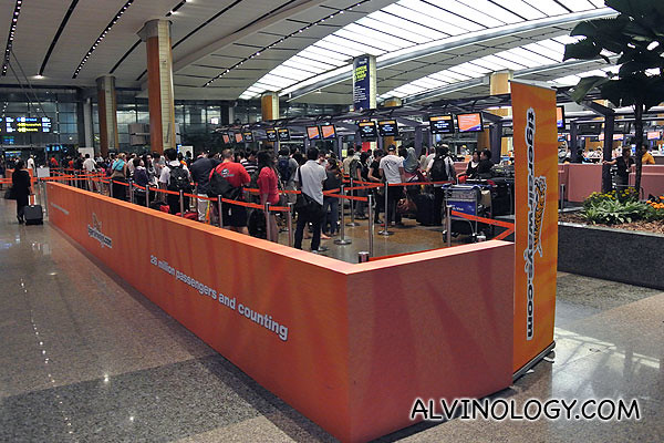 Tiger Airways check-in area at Changi Airport T2