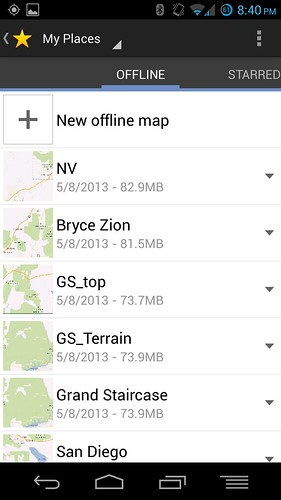offline maps list