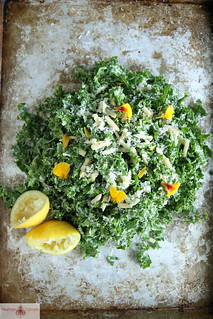 Kale Salad with Lemon, Almond and Pecorino