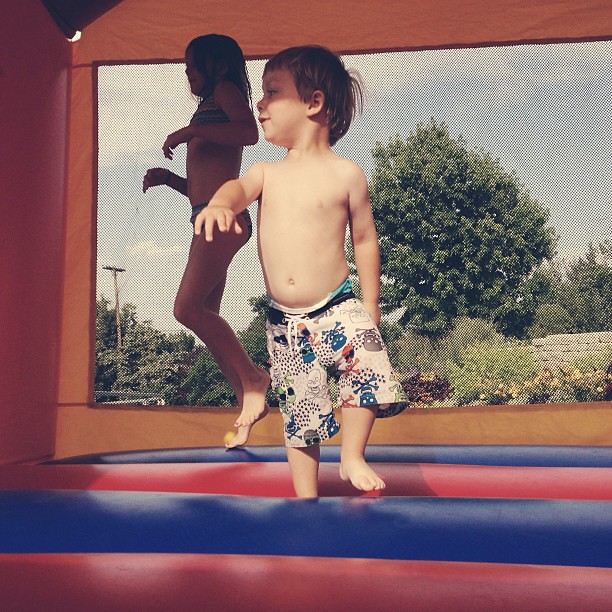 Too cool for the bouncy house... #summer