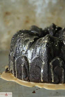 Dark Chocolate Coconut Zucchini Cake with Mocha Glaze