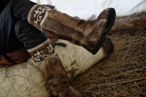 Reindeer skin traditional boot , Yakutia, Siberia, Russia by Alex_Saurel