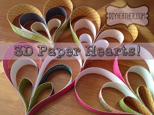 colorful paper hearts by Heather Says