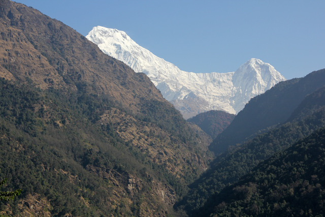 Getting our first glimpses of the snowy Himalayas