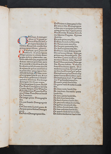 Incipit title of  Boccaccio, Giovanni: Genealogiae deorum