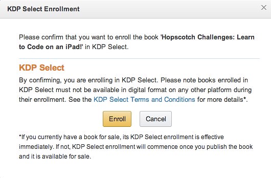 Enrolling in KDP Select