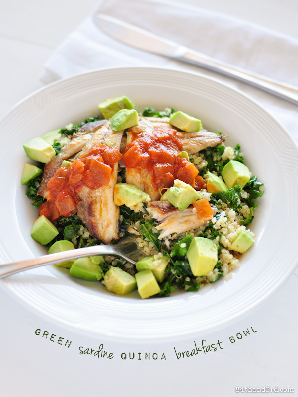 Green Sardine Quinoa Breakfast Bowl