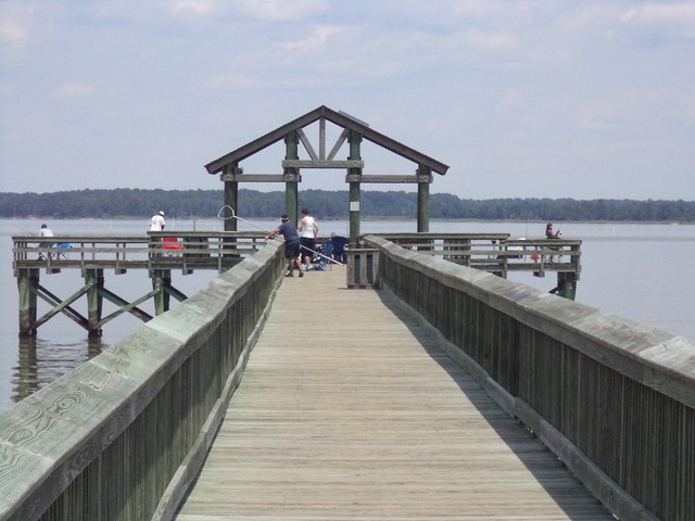 The fishing pier at Croaker Landing at York River State Park