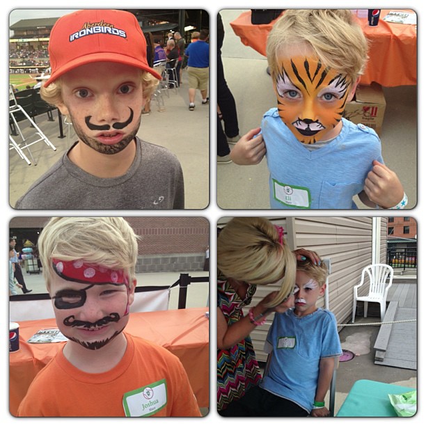 Face painting fun at Daddy's work party...