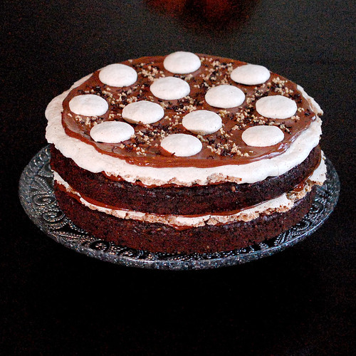 flourless walnut chocolate cake and dacquoise