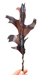 Copper Oak Leaf Incense Cone Burner Decoration