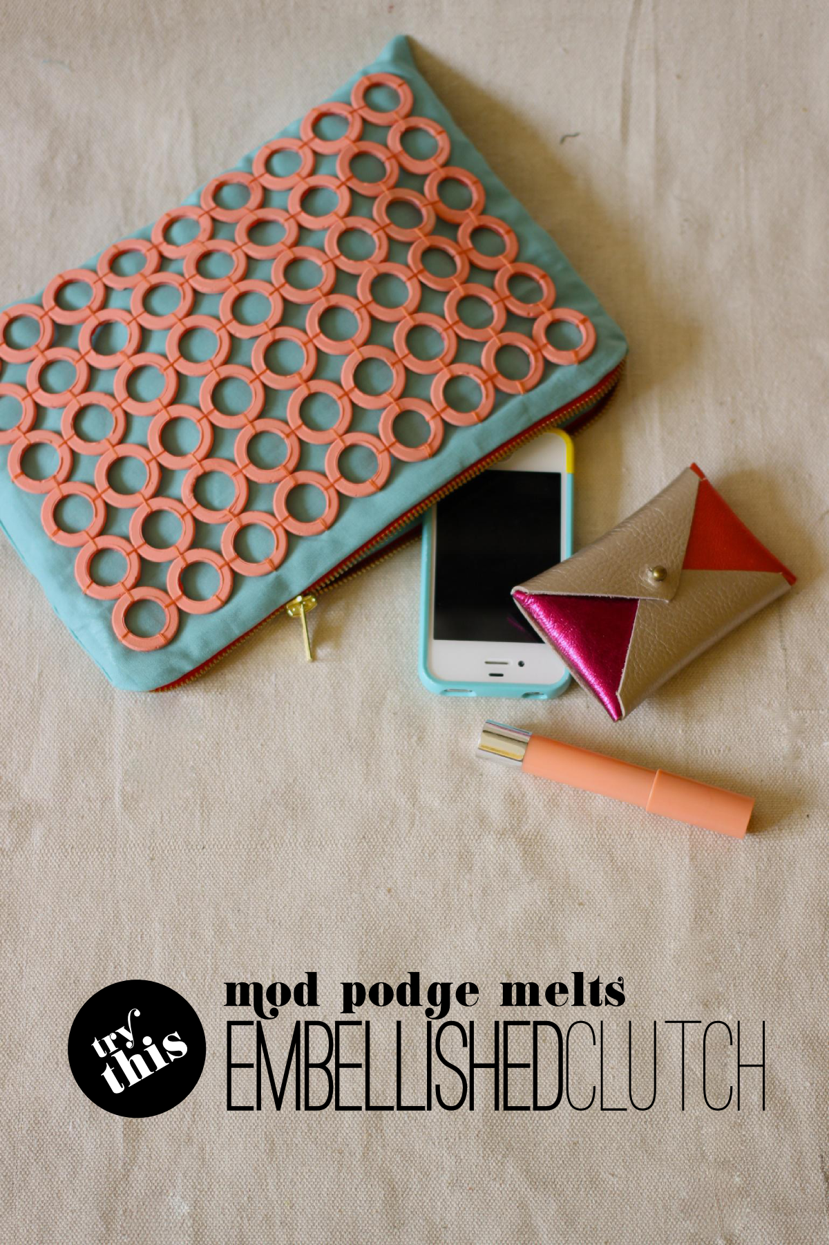 Fabric Paper Glue | DIY Mod Podge Melts Embellished Clutch