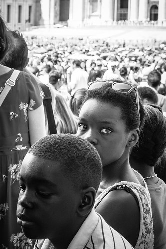 Young girl waiting for the Pope by Davide Restivo