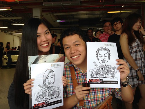 caricature live sketching for NTUC U Grand Prix Experience 2013 - 6