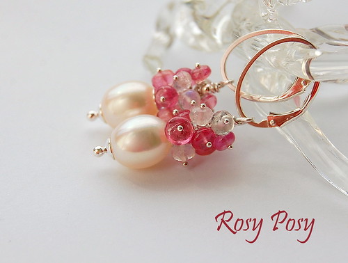 Rosy Posy Earrings by gemwaithnia