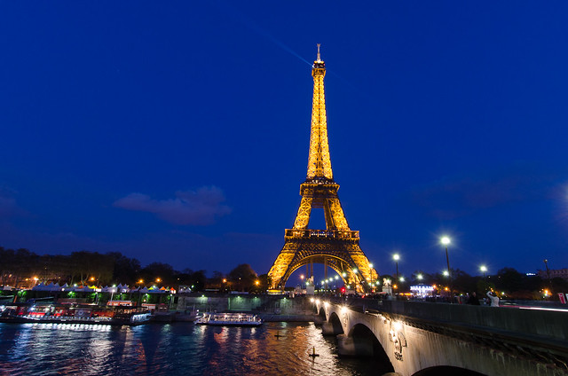 The Eiffel Tower from across the River Seine