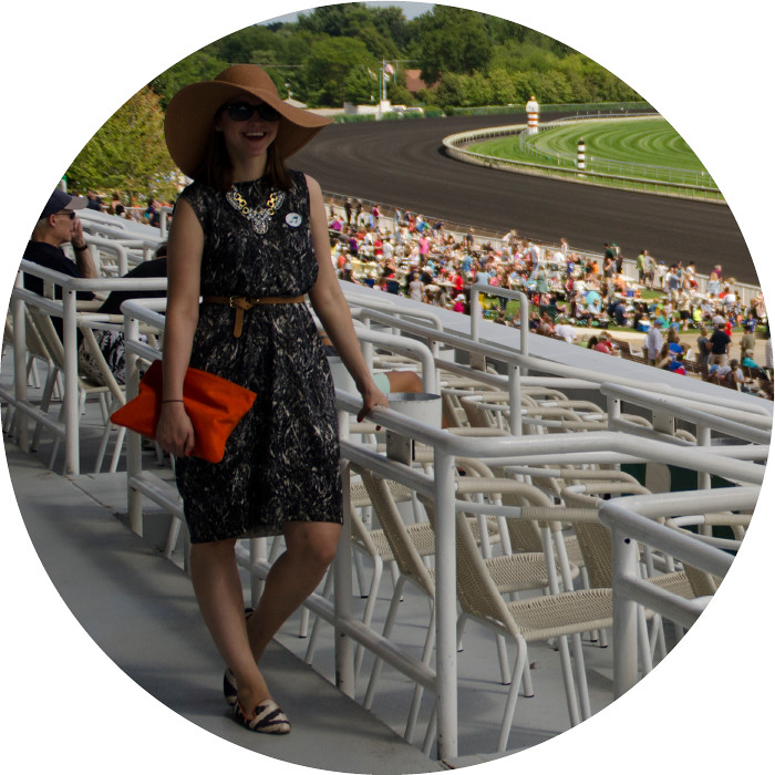august outfit post, what to wear to a horse race, racetrack outfit, suns out hats out, big floppy hat, cos knit dress, ootd, summer style, dash dot dotty, loafers with a dress, ikat print