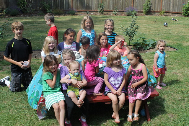 Eian's 5th birthday party, look at all the cousins!