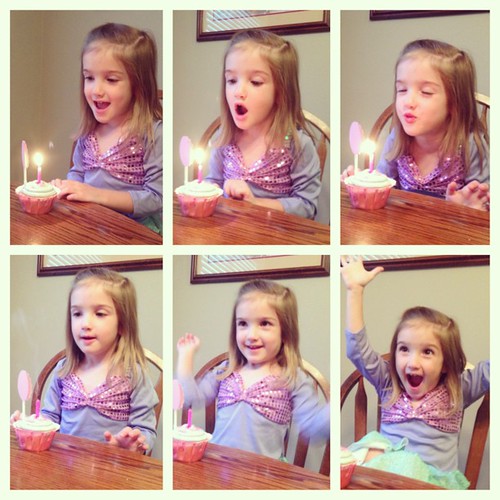 the last cupcake. we had another birthday song and blew out a candle.  #austins4thbirthday