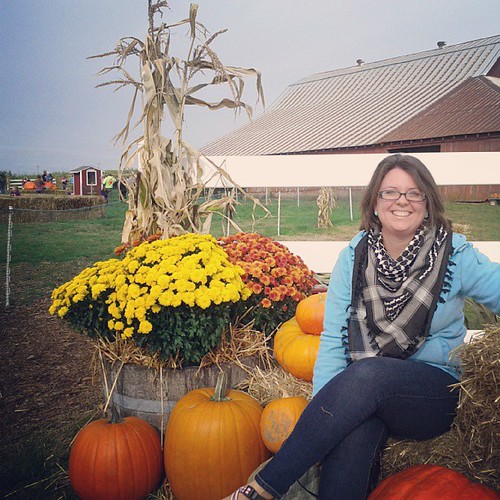 At the pumpkin patch.