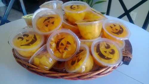 Jack-o-Lantern Fruit Cups