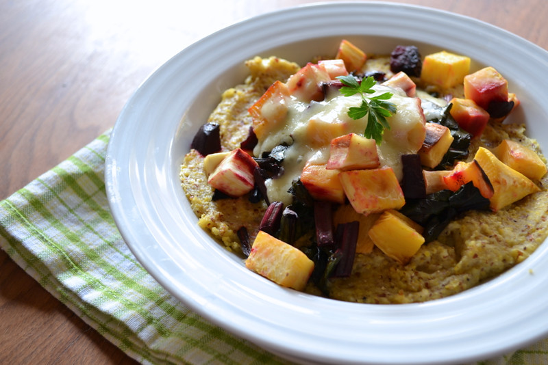 roasted root vegetables with polenta | things i made today